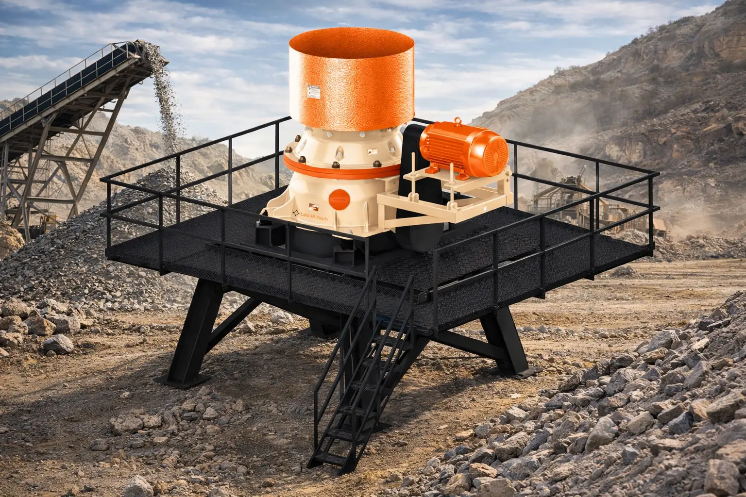 Cone Crusher in a quarry